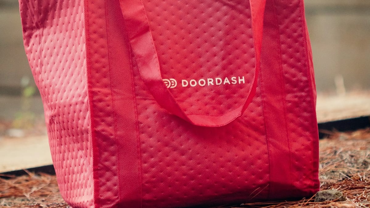 DoorDash insulated food delivery bag.
