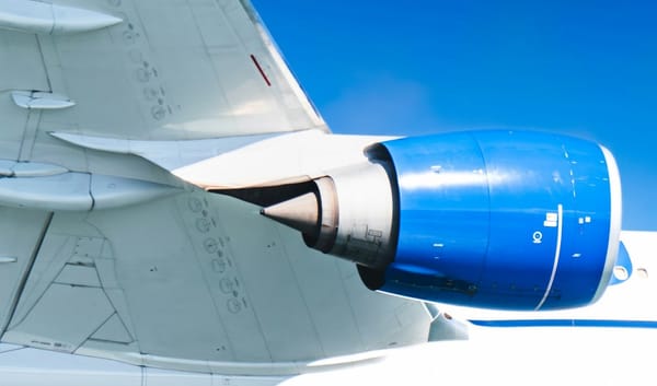 GE Aerospace aircraft engine on Boeing airplane.